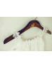 Ivory Chiffon Lace Trim Tiered Flower Girl Dress